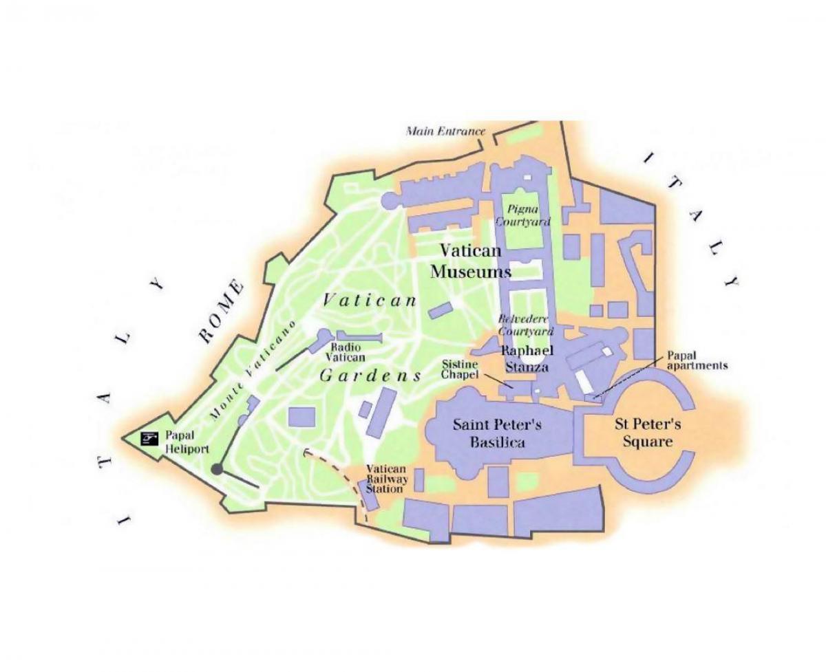 harta e Vatikanit muze dhe sistine chapel