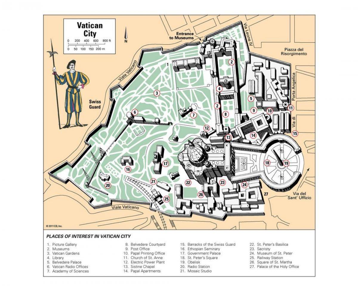 harta e Vatikanit muzeut layout